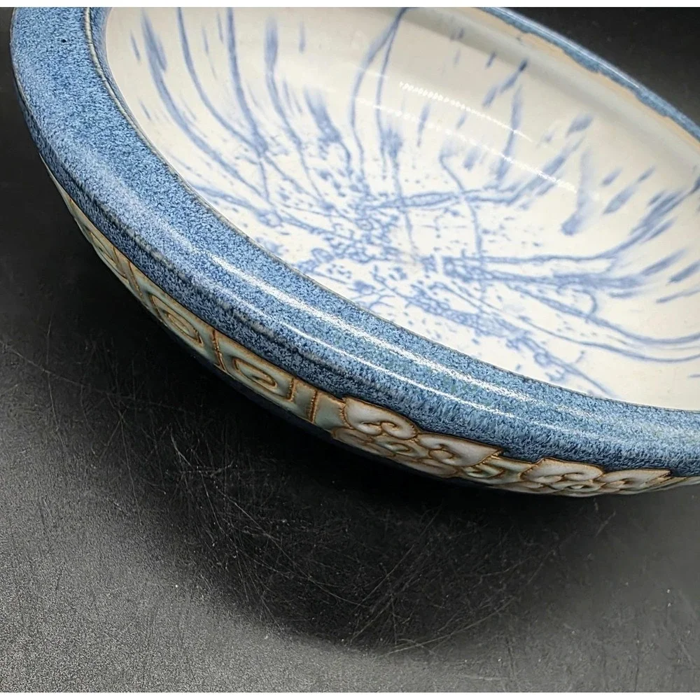 Vintage Art Pottery Geometric Splatter Decorative Bowl 8